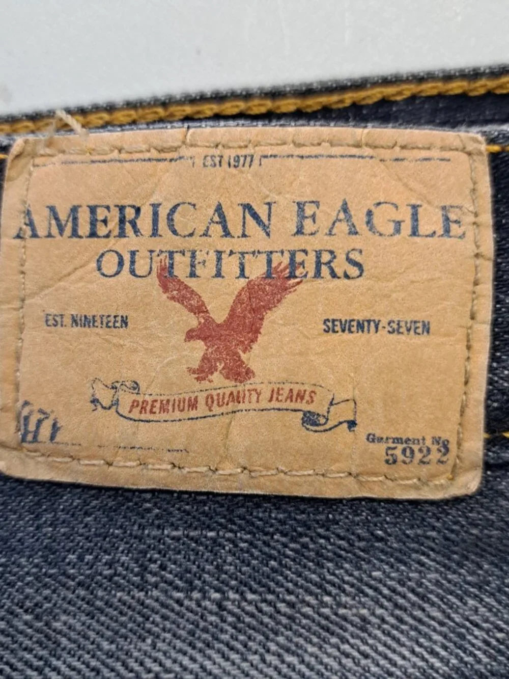 Vintage American Eagle Jeans Mens 32x32 Button Fly Y2K 90s Blue Straight Leg